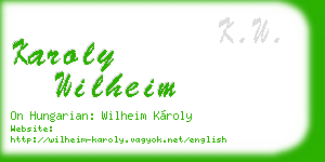 karoly wilheim business card